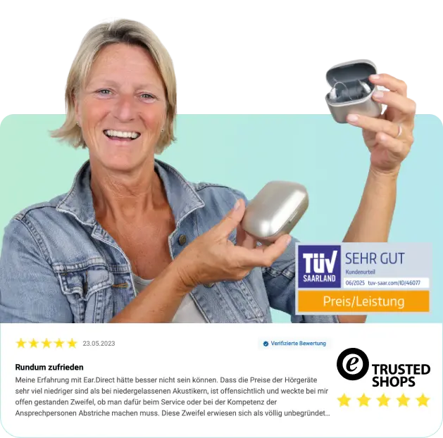 Super Bewertung für einen Hörgeräte Verkauf bei ear.direct